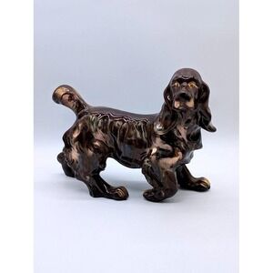 Vintage MCM Shafford Cocker Spaniel Ceramic Dog Figurine Drip Glaze Japan